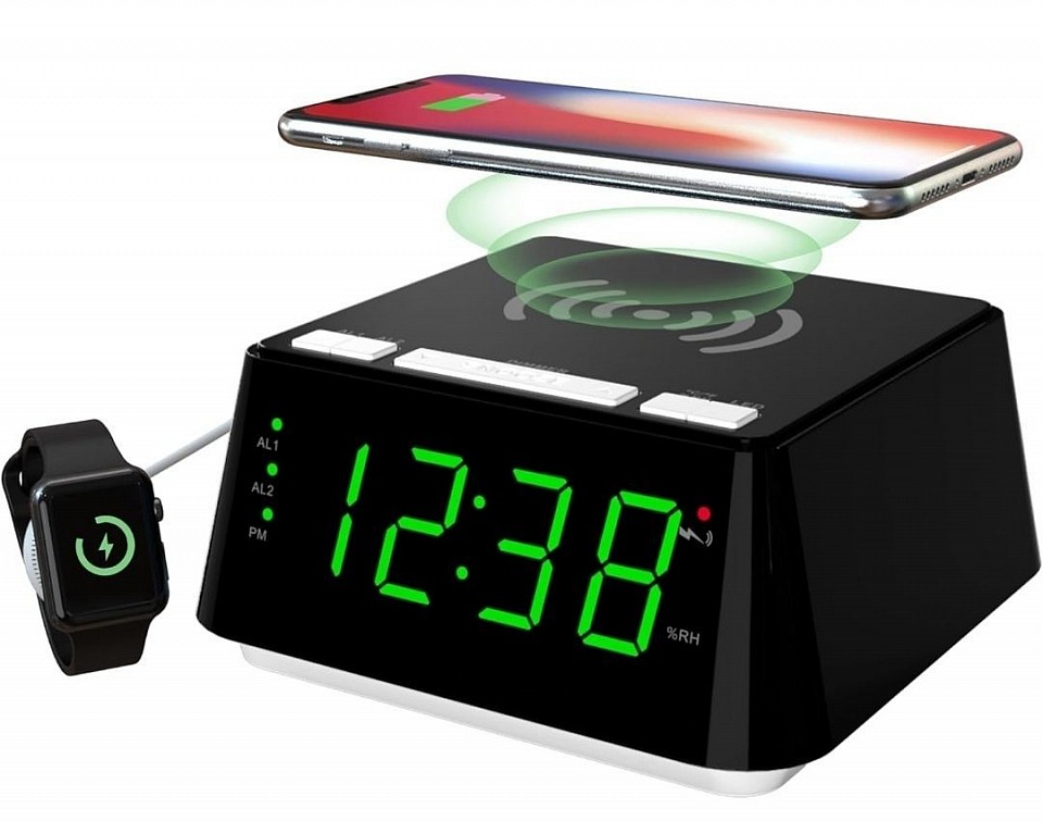 Alarm Clock with Wireless Charging