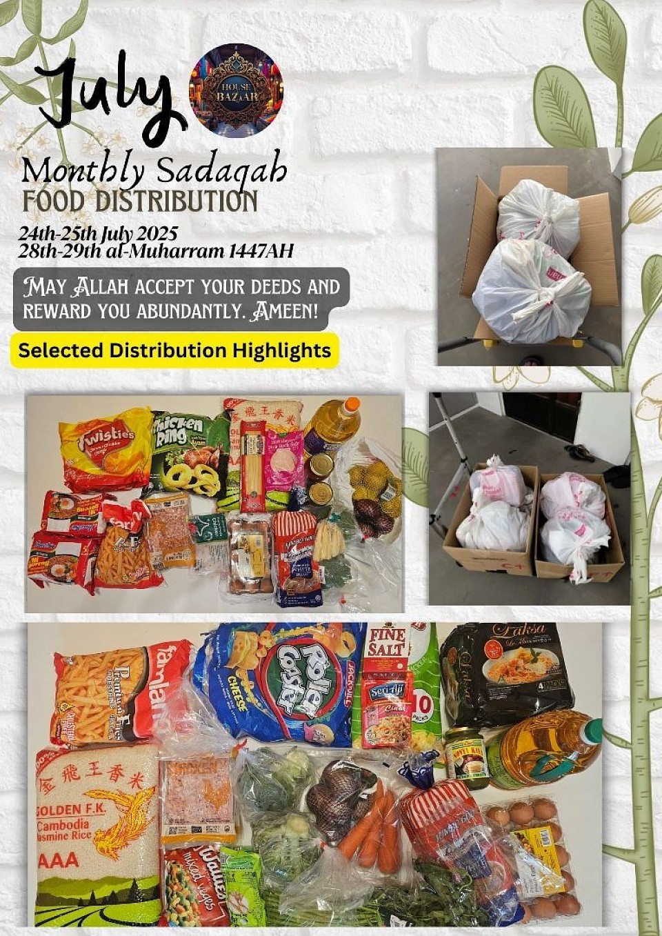 Monthly charity donations sadaqah