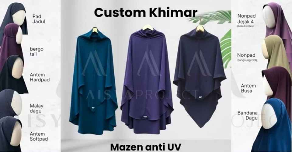 KHIMAR MAZEN ANTI UV COOL FLOWY FALLING KHIMAR HAJI UMROH