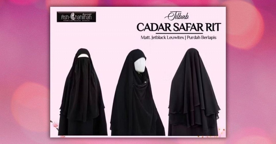 ASH-SHAHIHAH JILBAB CADAR SAFAR RIT JET  BLACK-SIZE S, M, L, XL, 3L, 4L