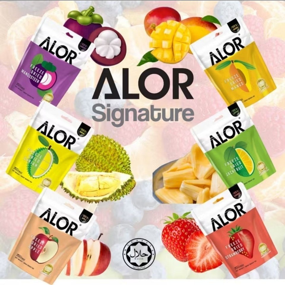 Alor Freeze Dried Fruits | Apple | Durian Jackfruit| Mangosteen Mango|Mulberry|Pineapple|Straw|15g