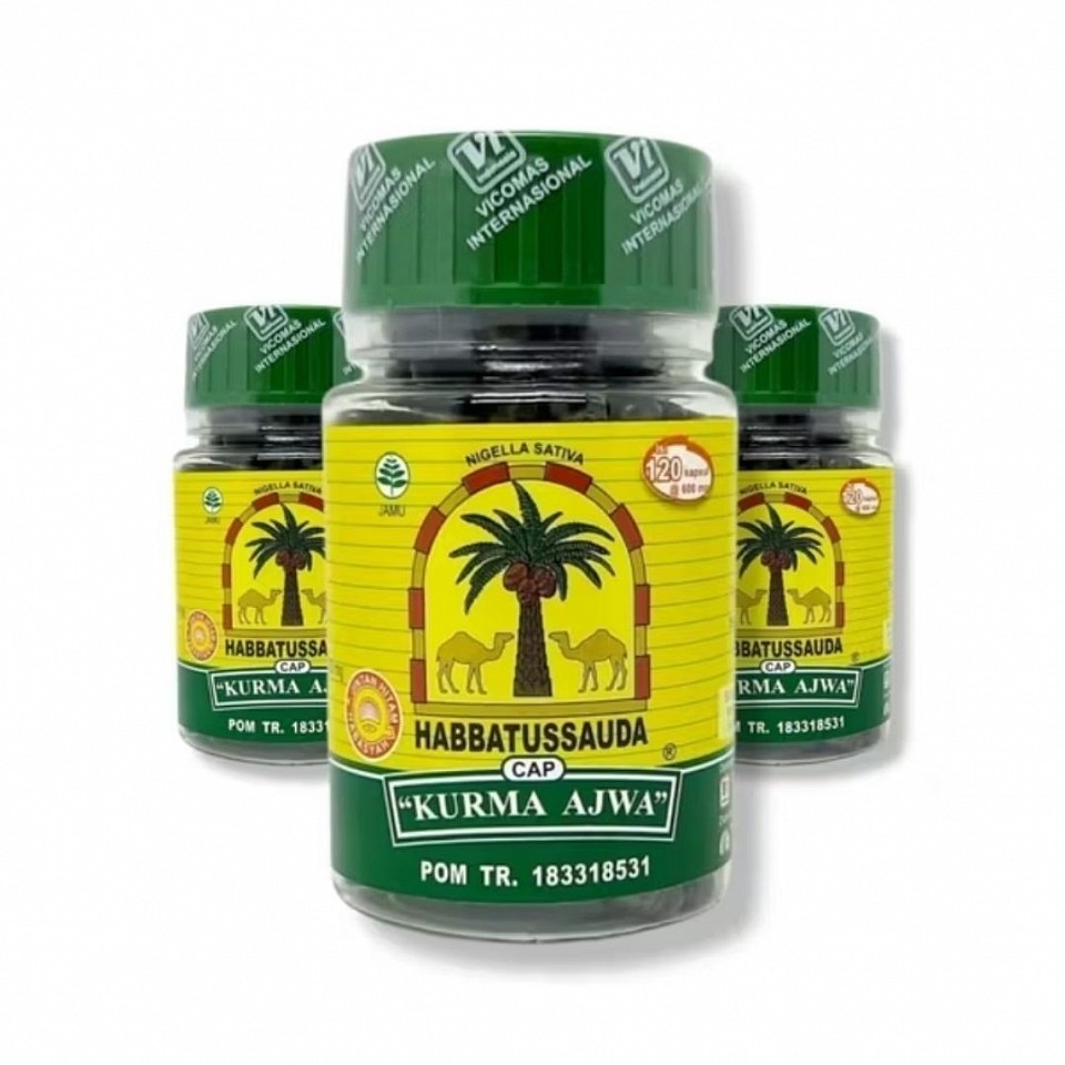 Habbatussaudah CAP KURMA AJWA - Habbatussauda Cap Kurma Ajwa Black Cumin Powder nigella sativa